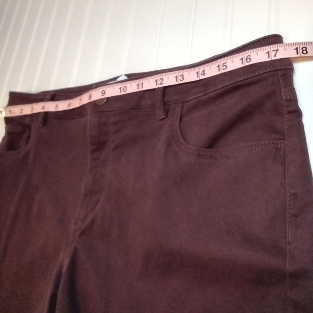 LOFT women's burgundy stretchy leggings size (12) - Picture 12 of 15